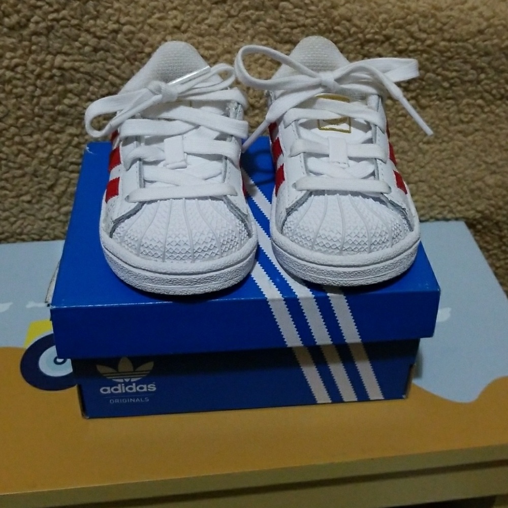 Red Striped Boys Adidas