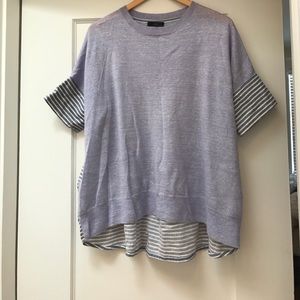 Oversized top with striped back