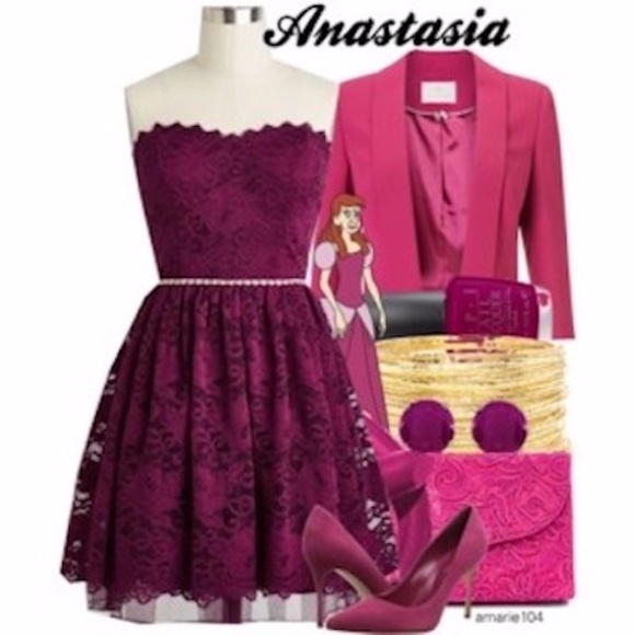 NEW!! Stunning Deep Purple Lace Cocktail Dress - Picture 4 of 7