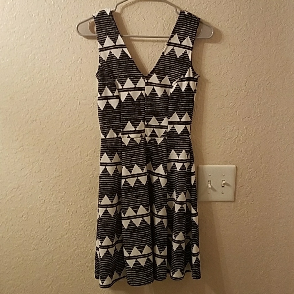 Geometric print H&M fit and flare dress