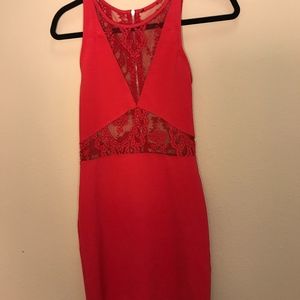 Lace Detail Body Con Dress