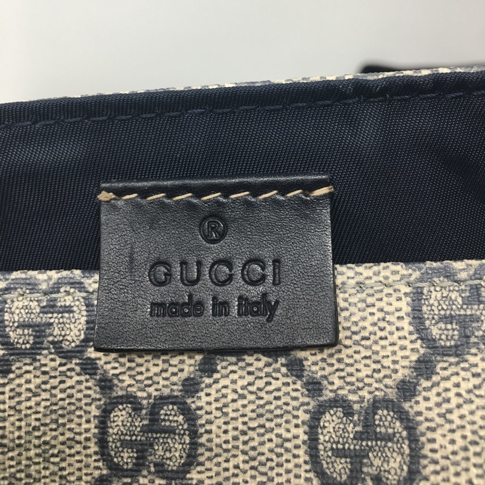 Gucci Navy GG Supreme plus canvas diaper bag