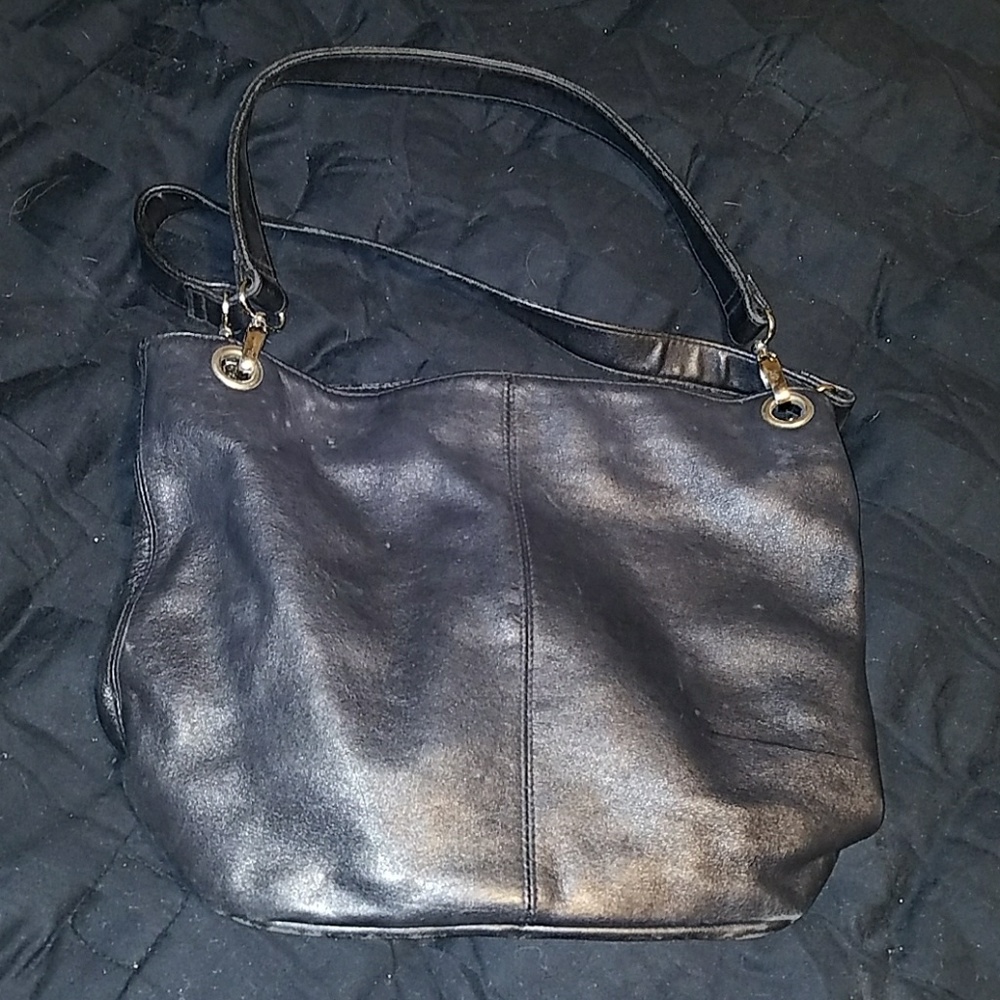 Black leather purse