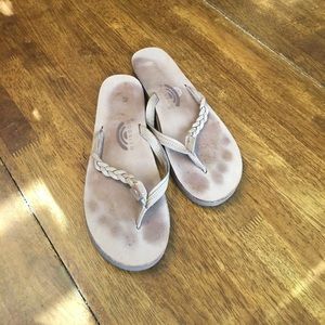 Rainbow braidedflip flops