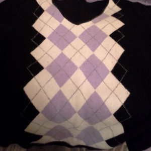 APT 9 Argyle casmere sweater womens L