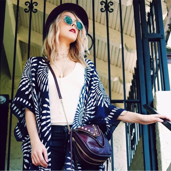 New! Moroccan Sky Batik Kimono Duster Coat - Picture 2 of 8