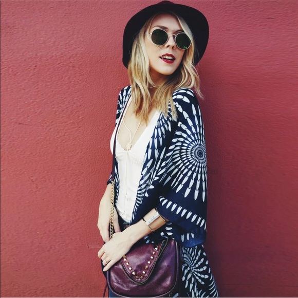 New! Moroccan Sky Batik Kimono Duster Coat - Picture 6 of 8