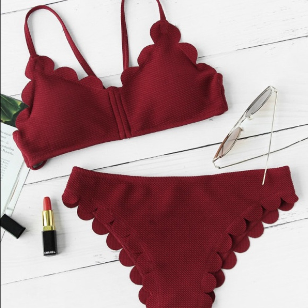 Scalloped Cross Back Bikini