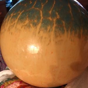 Orange an blue globe with glitter