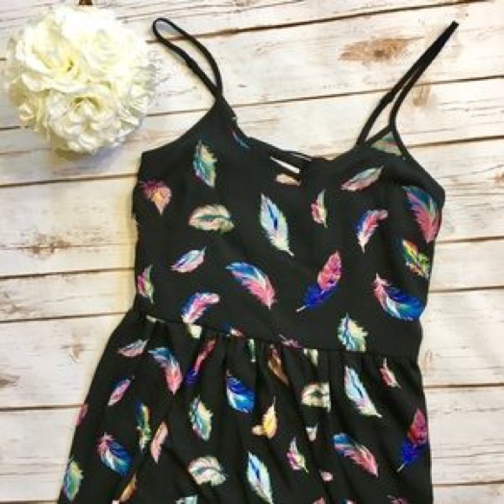 xhilaration multicolored feather dress