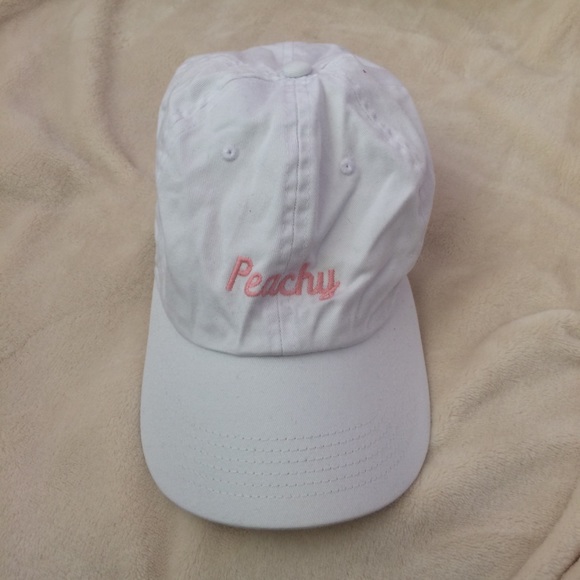 brandy melville john halt white hat cap peachy - Picture 1 of 4