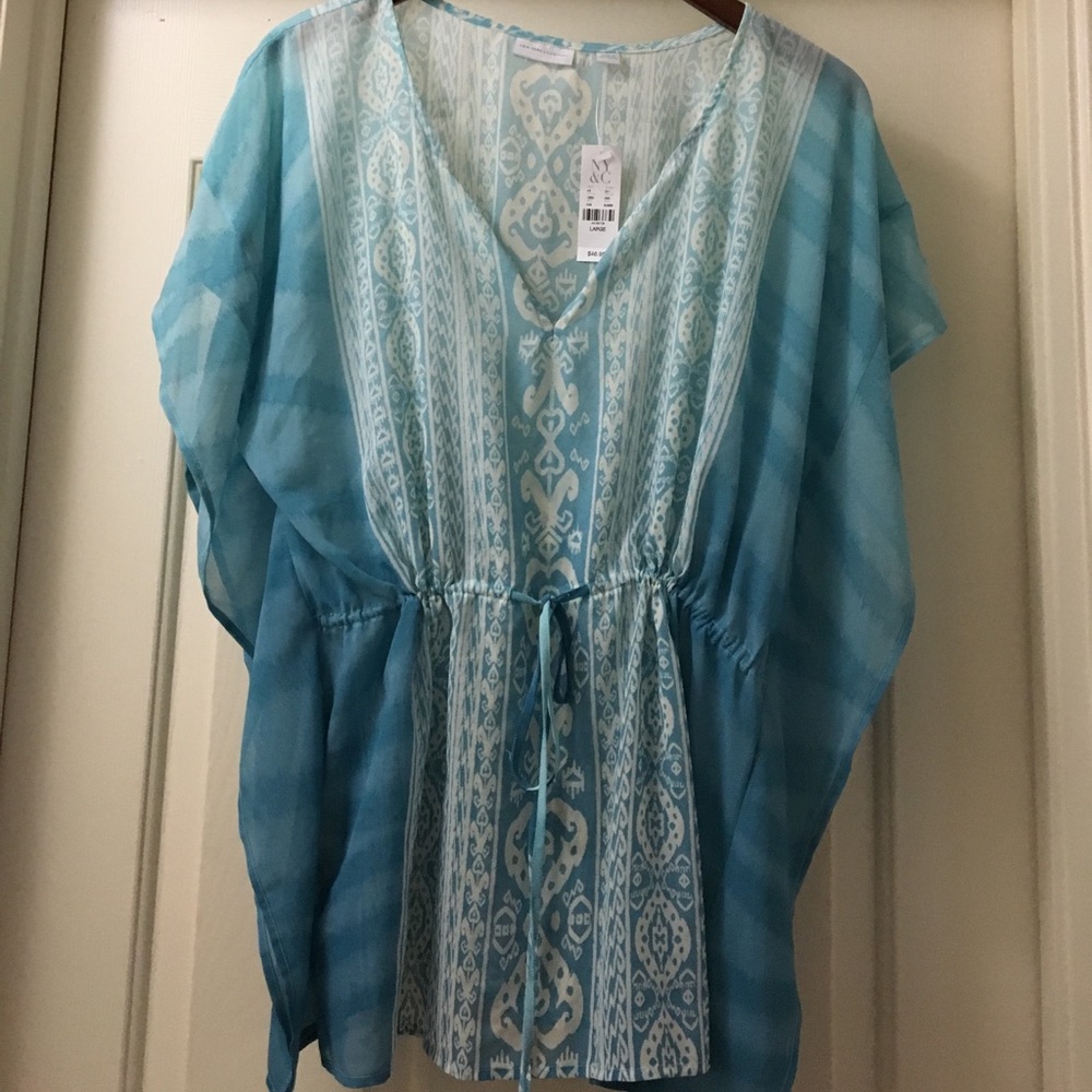 Sea foam and white chiffon shirt