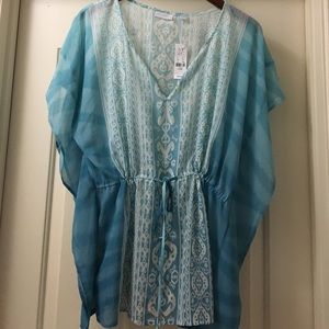 Sea foam and white chiffon shirt