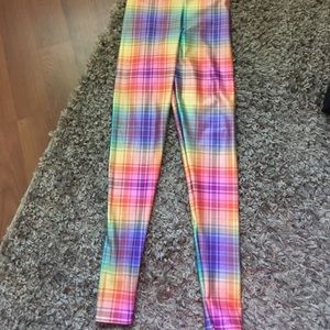 Black milk rainbow tartan leggings