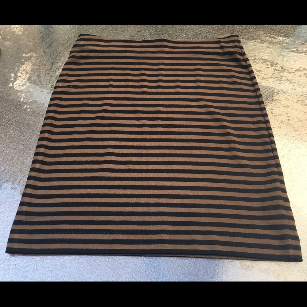 Brown & Black Jersey Mini Skirt