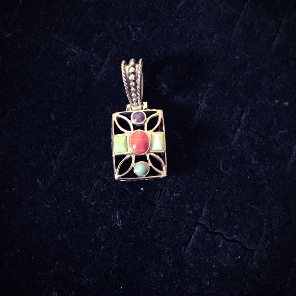 Pendant Sterling silver multi color stone