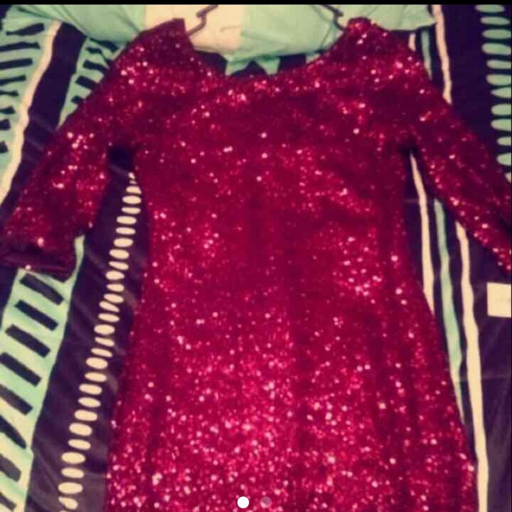 *Sold* Red Sequin Homecoming Dress