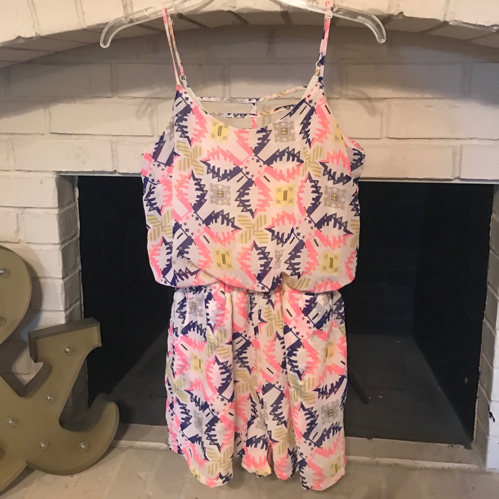 Neon patterned romper