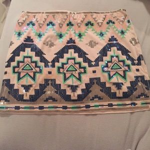Aztec sequin skirt