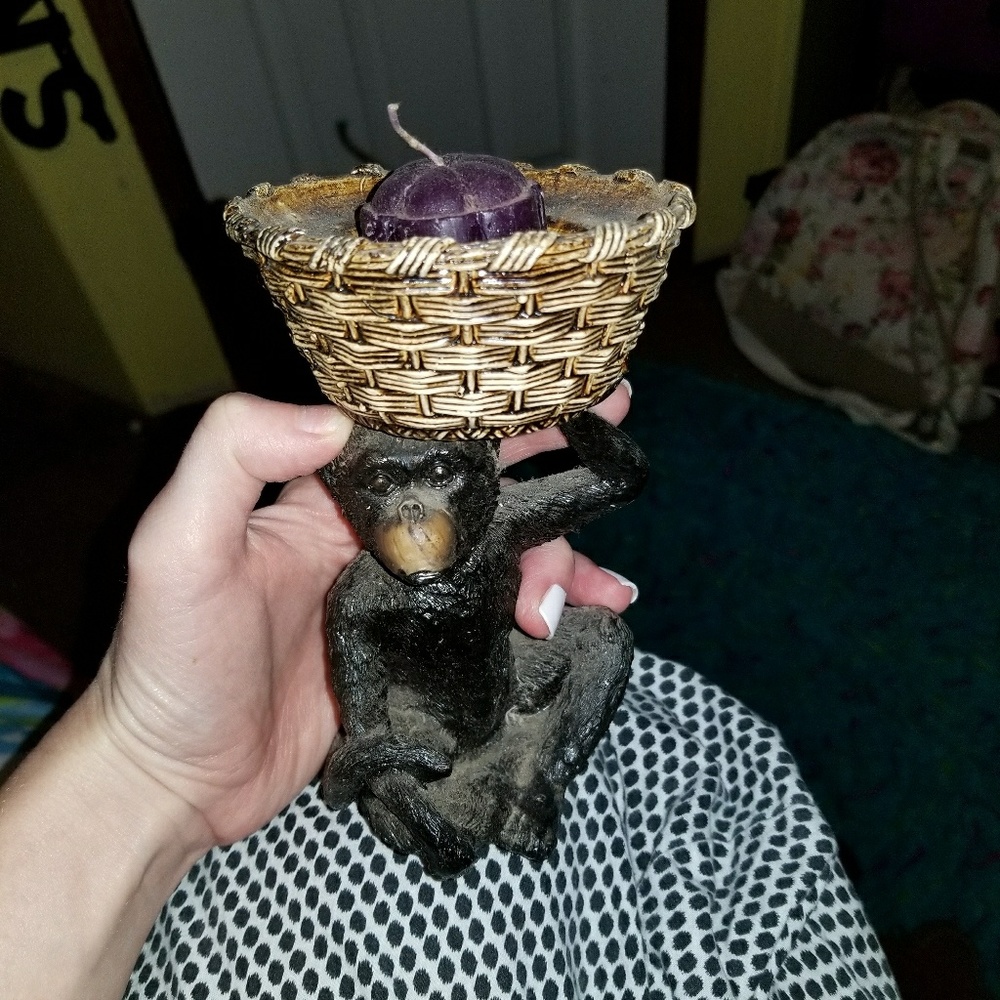 Monkey candle  holder with