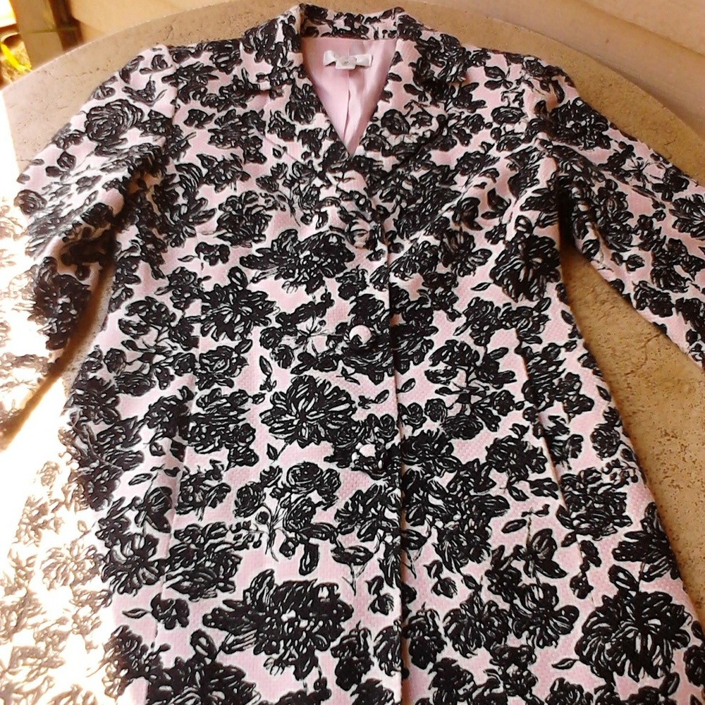 Ann Taylor LOFT Petite Pink & Black Peacoat 2P