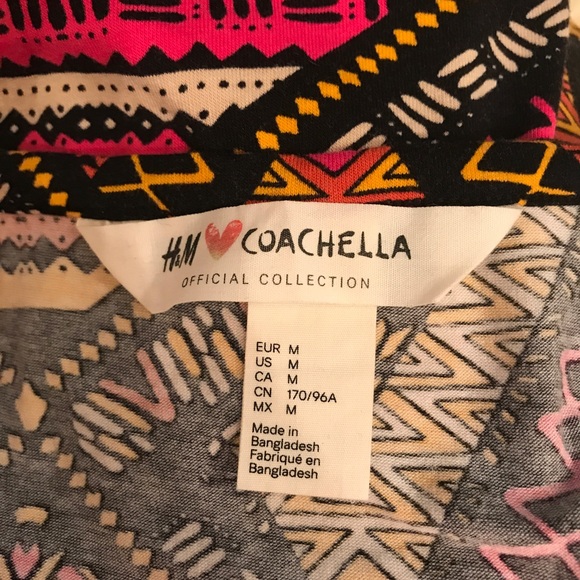 H&M Coachella Festival Neon Tribal Print Crop Top - Picture 2 of 2