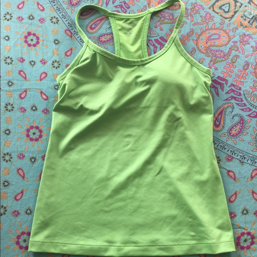 Athleta Built in Bra Tank Bright Green Size 34A