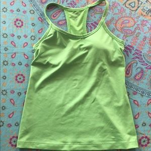 Athleta Built in Bra Tank Bright Green Size 34A