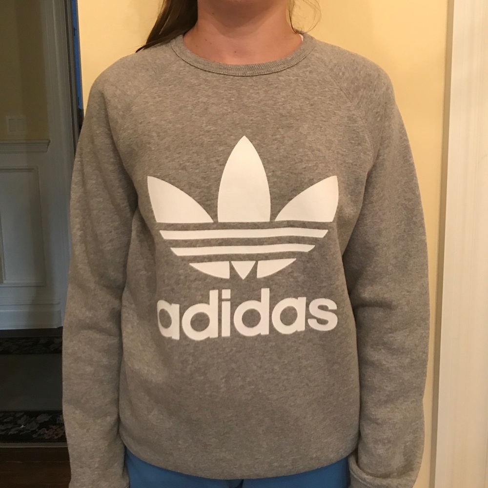 Grey adidas crew neck