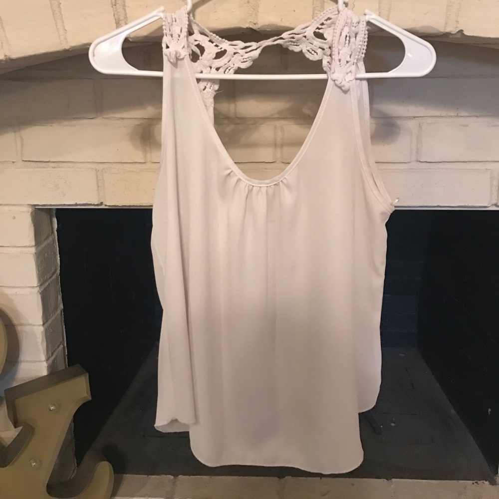 Chiffon open back tank