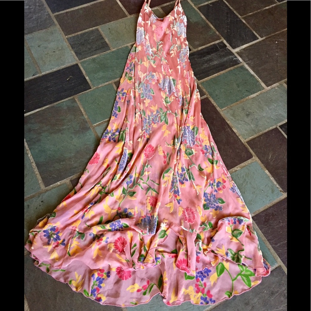 Vintage Betsey Johnson Velvet Burnout Flower Dress