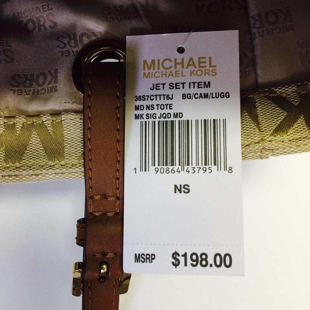 MICHAEL KORS NEW AUTHENTIC BROWN GOLD TOTE BAG - Picture 4 of 4