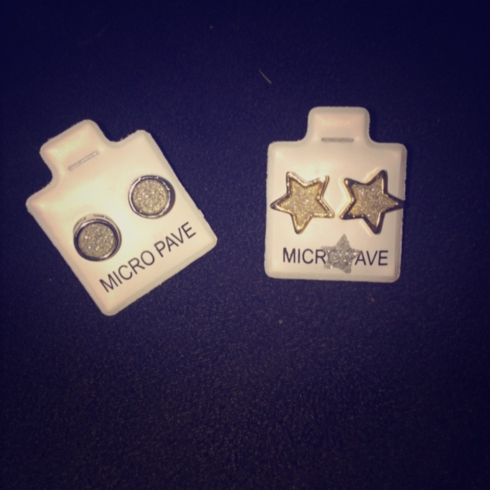 Micropave silver/gold plated crushed ICE earrings!