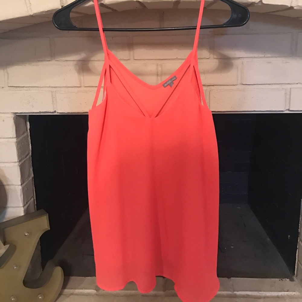 Neon pink chiffon tank