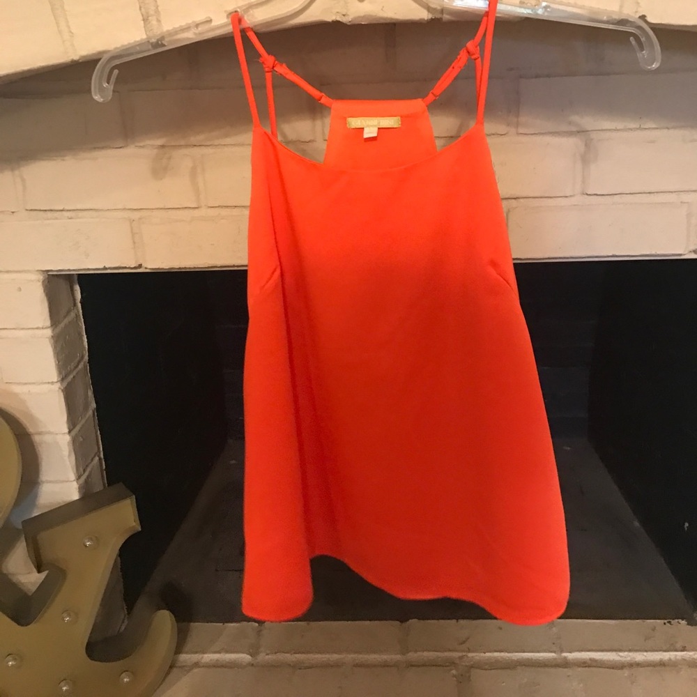 Orange chiffon tank/blouse