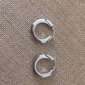 14k white gold hoops