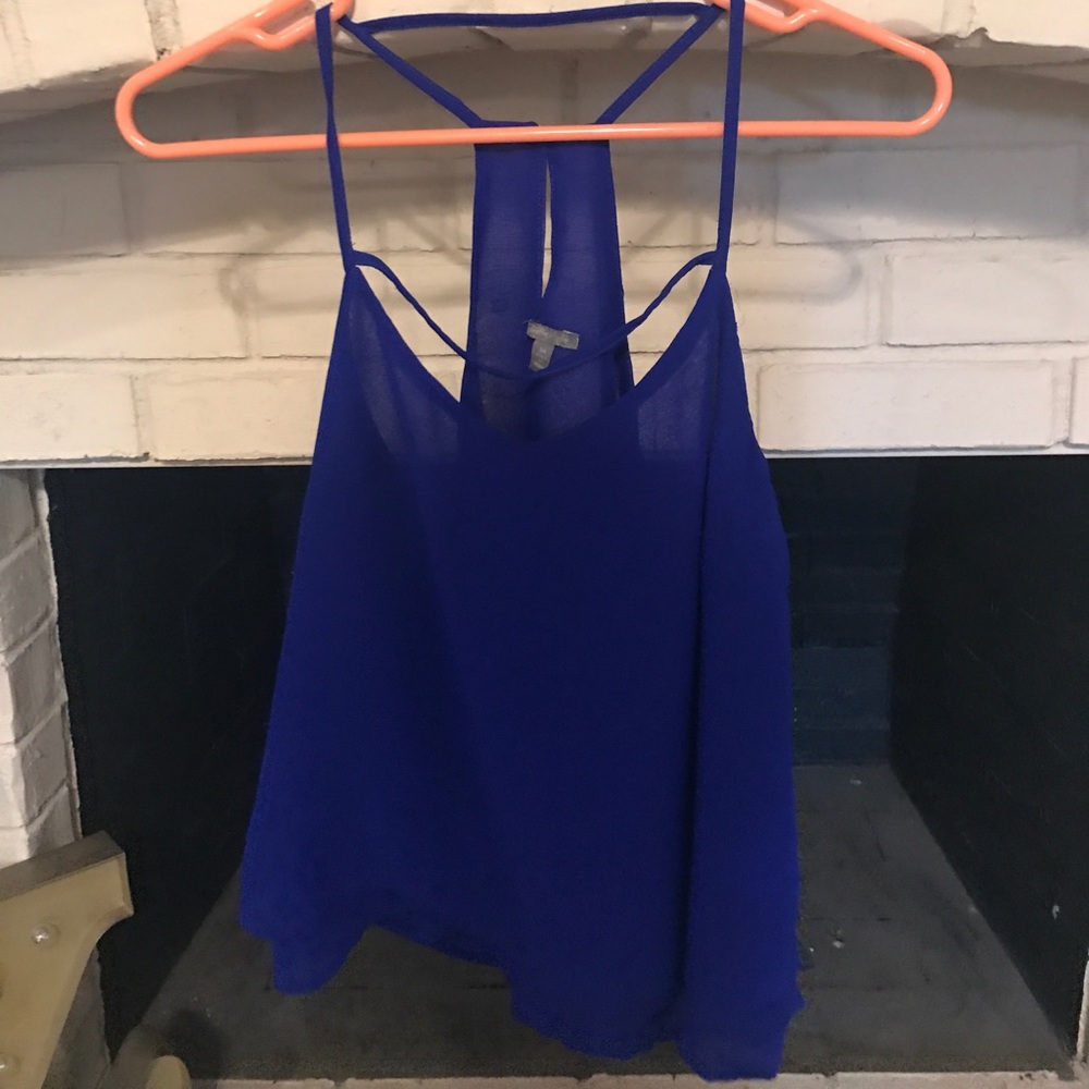Blue chiffon tank