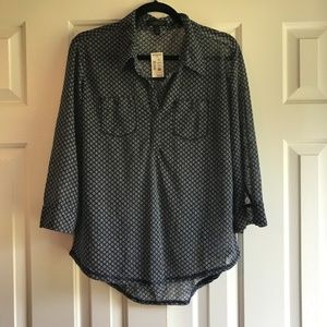 NWT Aeropostale Button Up Sleeve Top.  Size XL