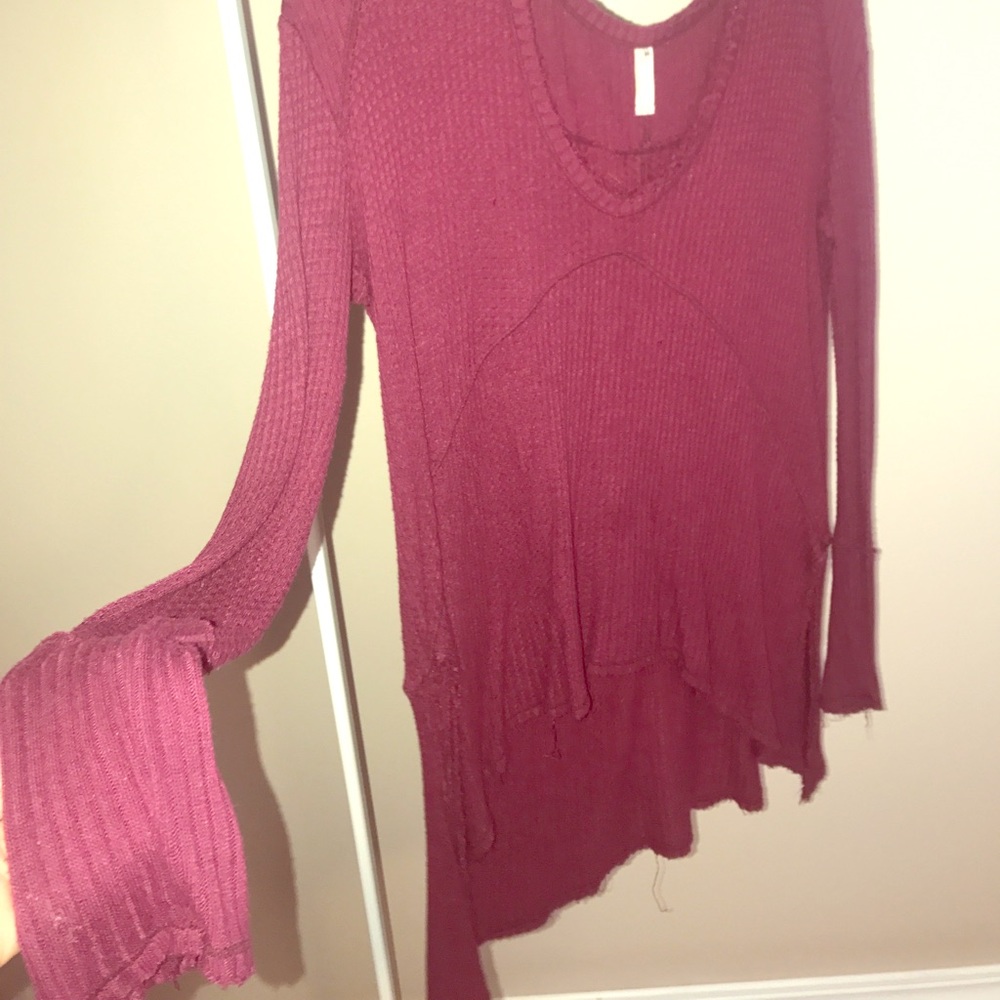 FREE PEOPLE RED LONG SLEEVE