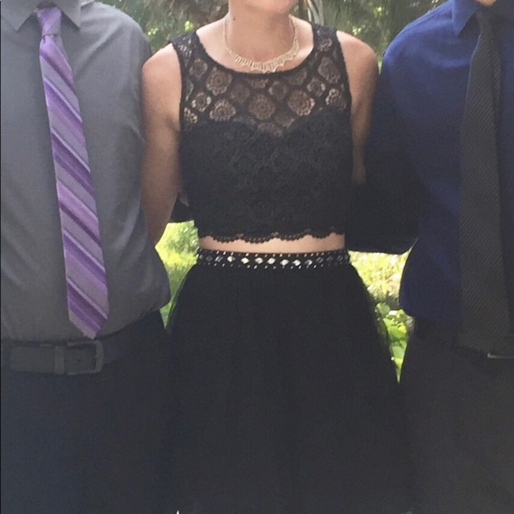 Black and Silver Short Homecoming Dress