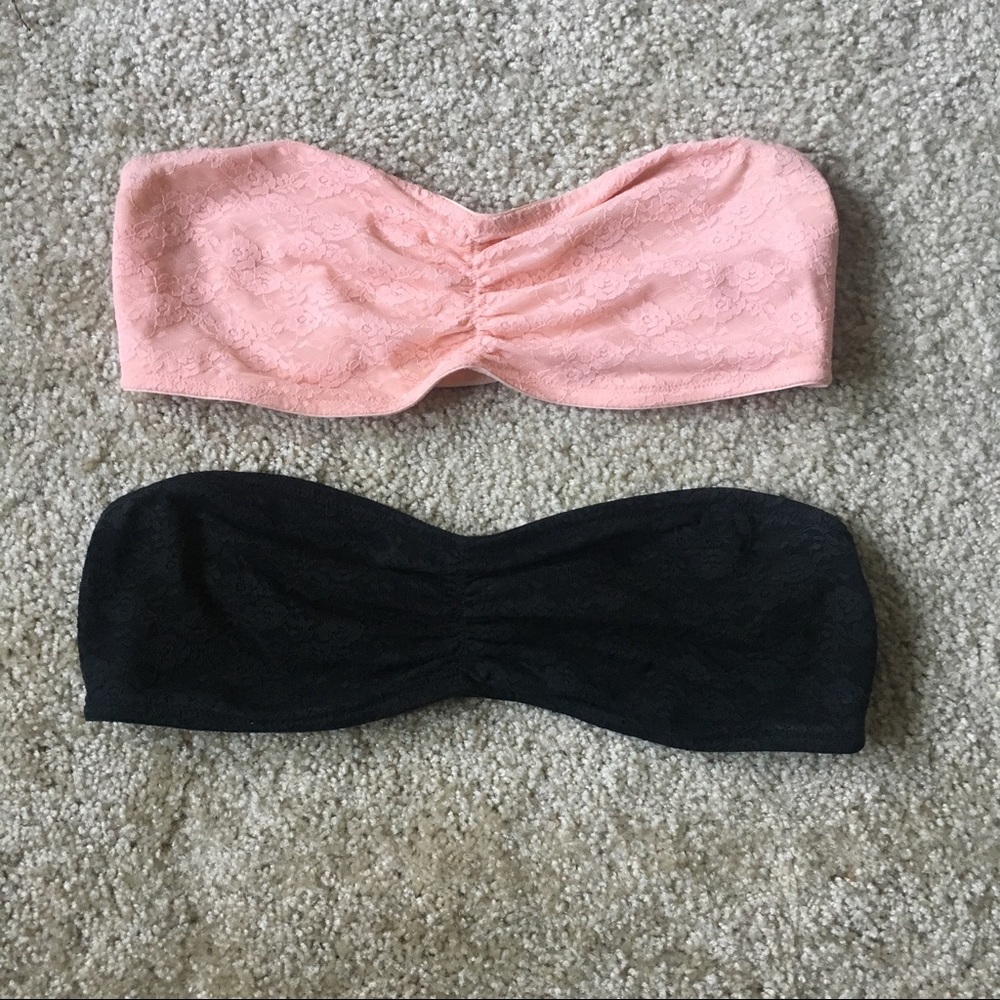 PINK! Victoria's Secret peach and black bandeau