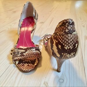 New Kate Spade Snakeskin Strappy Heels