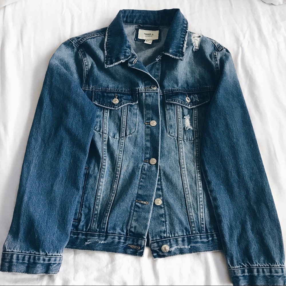 denim jacket w/ word design on back