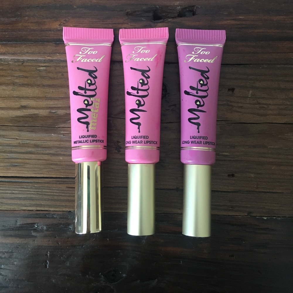 Three Too Faced Melted Lipsticks