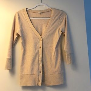oatmeal 3/4 length sleeve cardigan