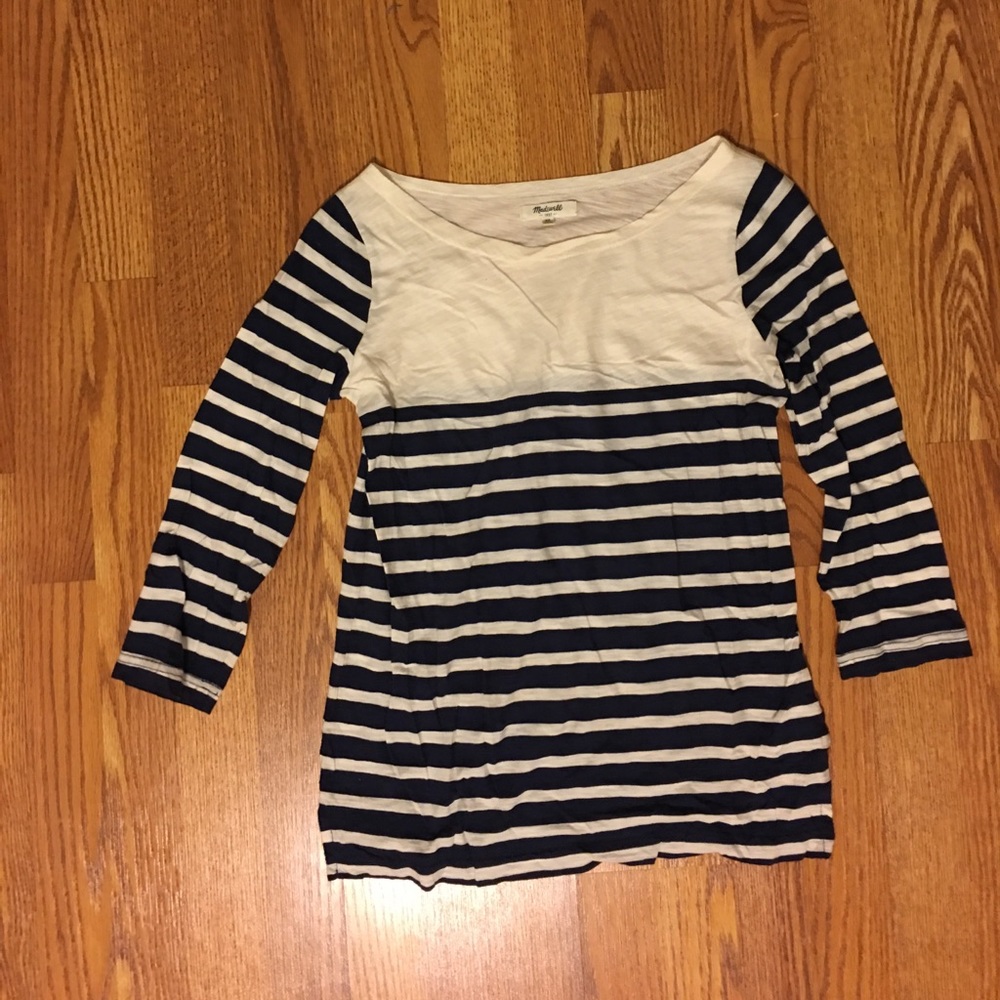 Madewell striped easy 3/4 sleeve tee