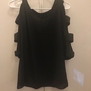 Black cut out blouse