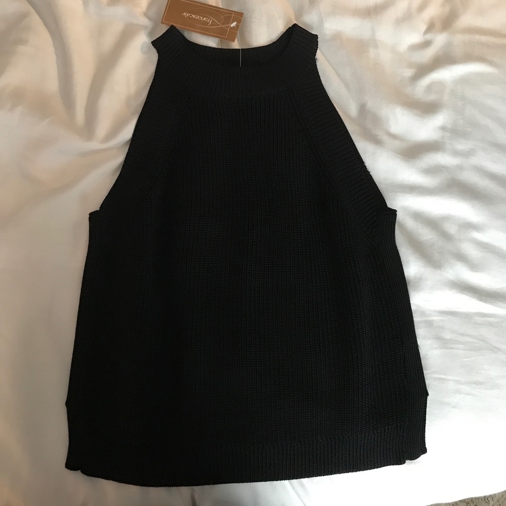 Black knit tank top