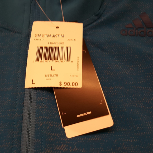 Adidas Supernova Storm Jacket Turquoise Size L NWT - Picture 6 of 7