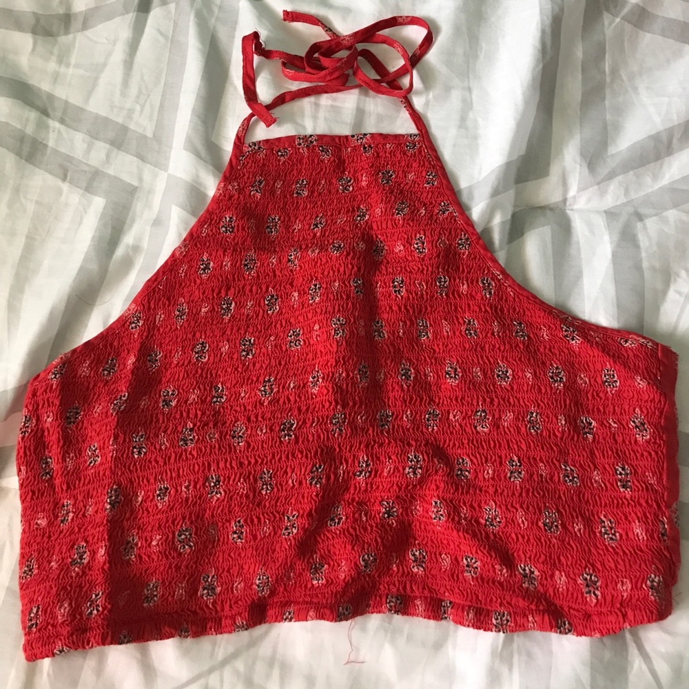 Red Hollister halter top